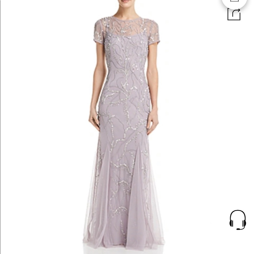 Adrianna papelle beaded lilac gown